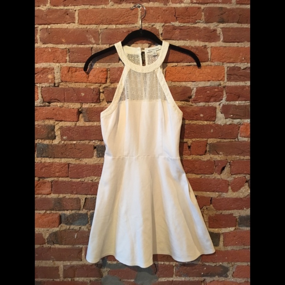 Cream Dress with Lace Detail